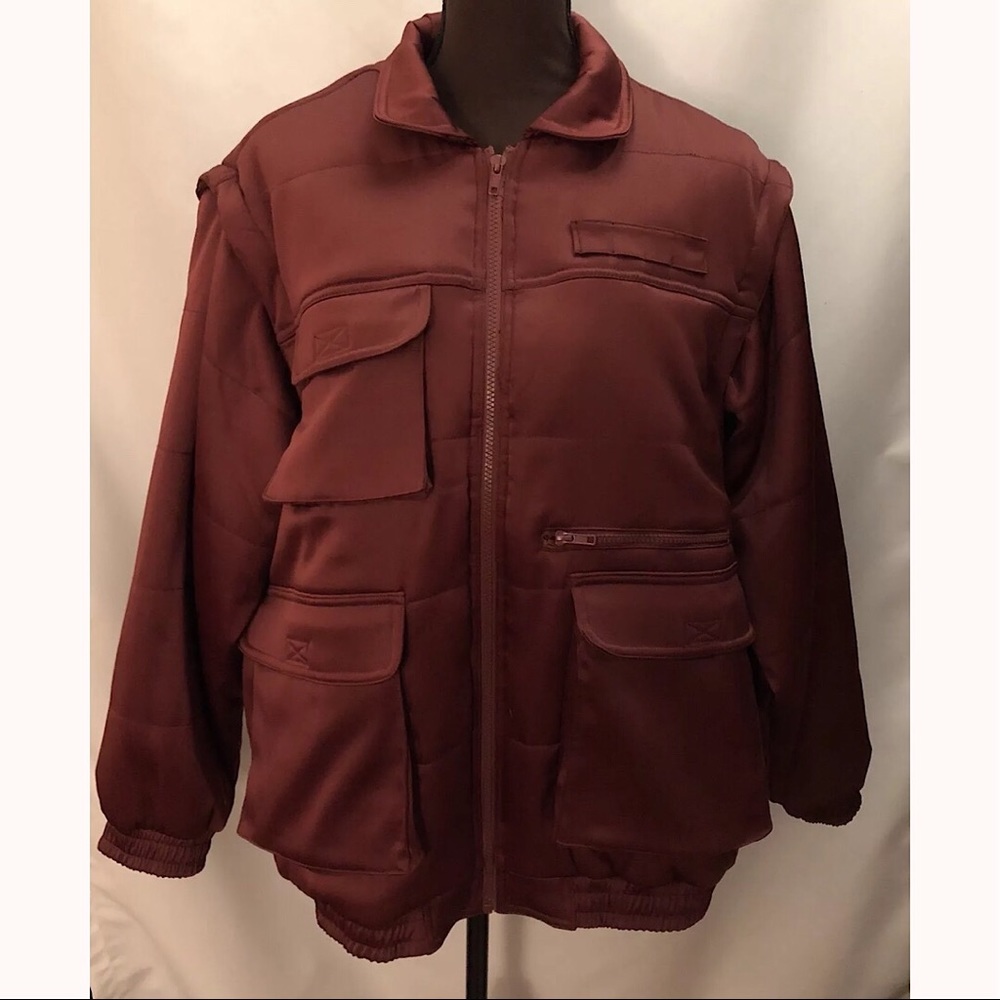 URBAN OUTFITTERS Dawson Puffer Jacket Maroon - Picture 5 of 8